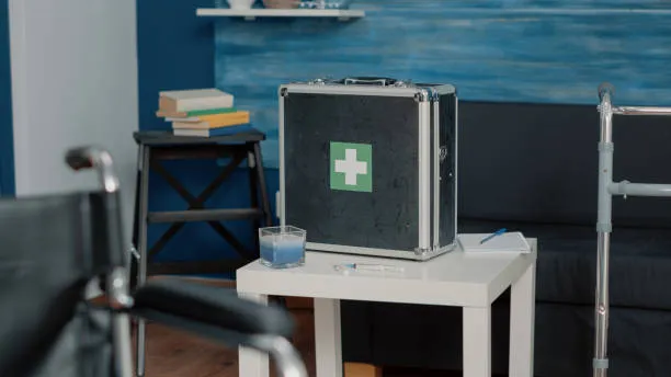 Close Up Of Medical Suitcase With Equipment And Tools